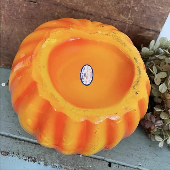 Vintage Halloween Anthropomorphic Jack JOL Pumpkin Planter Holland Floral Taiwan - Picture 8 of 8